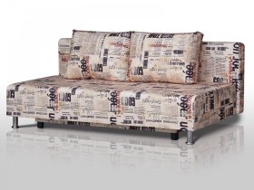 Диван Комфорт Лайт без подлокотников 2 подушки принт Газета в Ишиме - ishim.mebel-tymen.ru | фото