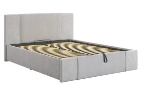 Кровать с подъемным механизмом Хлоя 160х200 см галька (велюр) в Ишиме - ishim.mebel-tymen.ru | фото