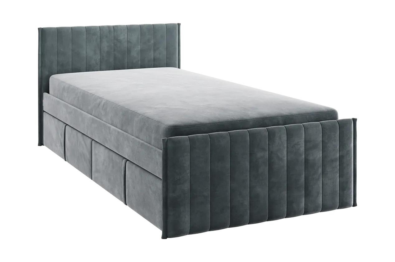 Кровать с ящиками Твикс 90х200 см графит (велюр) в Ишиме - ishim.mebel-tymen.ru | фото