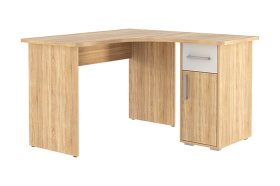 Стол компьютерный 1200 угловой Лайт-1 дуб сонома/белый в Ишиме - ishim.mebel-tymen.ru | фото