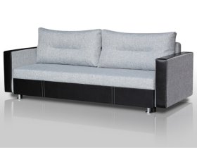 Диван Комфорт с прямыми подлокотниками грей/кожзам в Ишиме - ishim.mebel-tymen.ru | фото