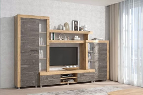 Гостиная Аллегро, вариант 1 Дуб крафт/Камень темный в Ишиме - ishim.mebel-tymen.ru | фото