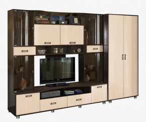 Гостиная Аллегро, вариант 4, венге Linum/дуб белфорт в Ишиме - ishim.mebel-tymen.ru | фото