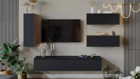 Гостиная «Глосс» №7 Яблоня Беллуно/Cтекло Графит матовый в Ишиме - ishim.mebel-tymen.ru | фото