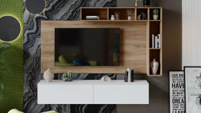 Гостиная «Порто» №1 Яблоня Беллуно, Белый софт в Ишиме - ishim.mebel-tymen.ru | фото