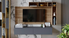 Гостиная «Порто» №1 Яблоня Беллуно, Графит софт в Ишиме - ishim.mebel-tymen.ru | фото