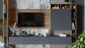 Гостиная «Порто» №6 Яблоня Беллуно, Графит софт в Ишиме - ishim.mebel-tymen.ru | фото