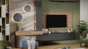 Гостиная «Порто» №8 Яблоня Беллуно, Графит софт в Ишиме - ishim.mebel-tymen.ru | фото