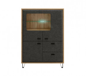 GRACE тумба KOM2W1D2S с подсветкой (Дуб наварра/Графит) в Ишиме - ishim.mebel-tymen.ru | фото