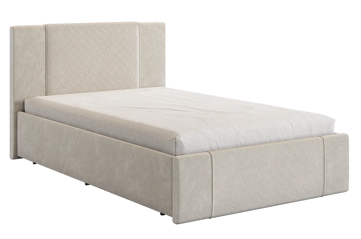 Кровать с основанием Хлоя 120х200 см крем (велюр) в Ишиме - ishim.mebel-tymen.ru | фото