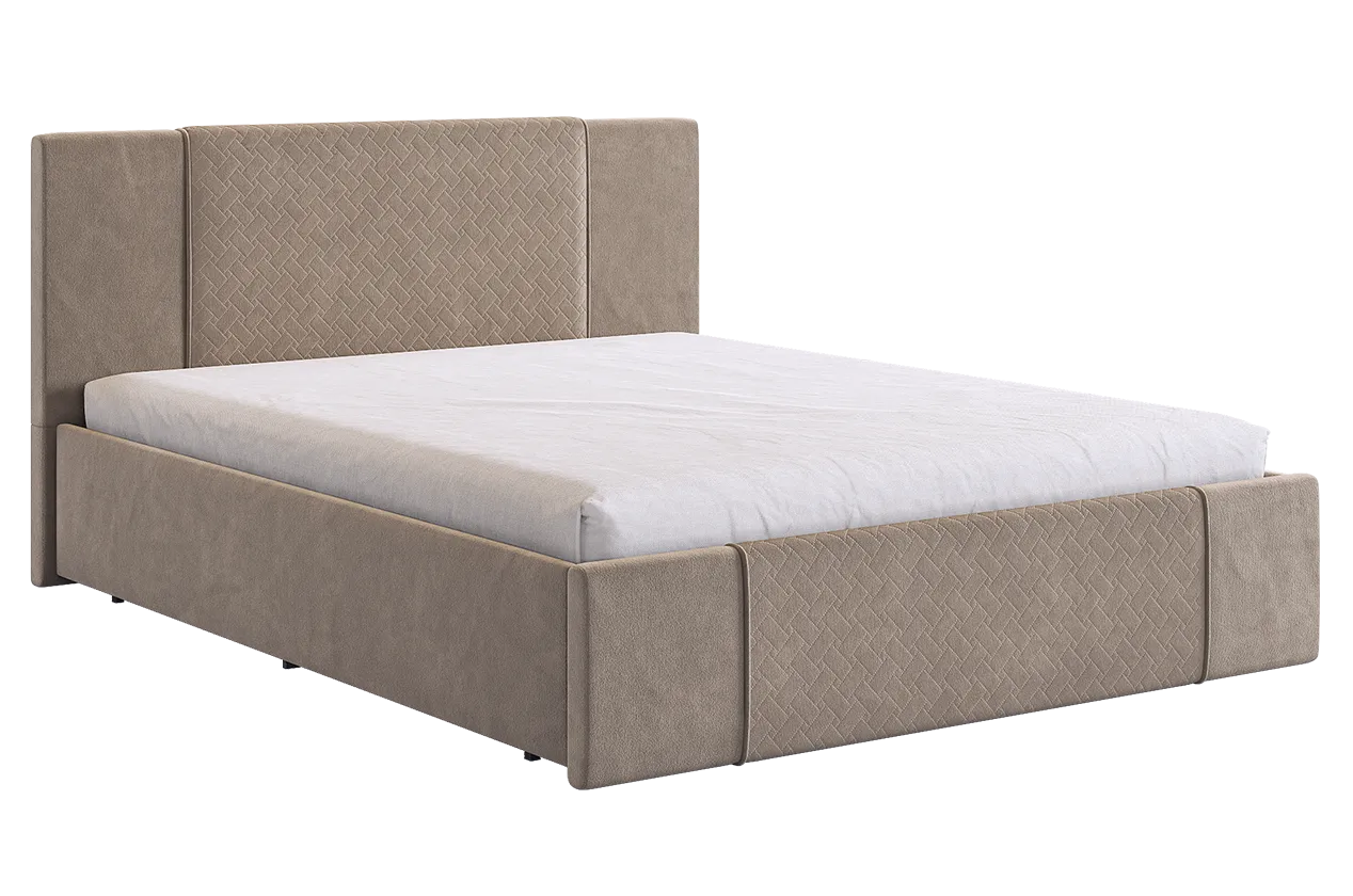 Кровать с основанием Хлоя 160х200 см латте (велюр) в Ишиме - ishim.mebel-tymen.ru | фото