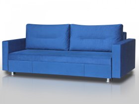 Диван Комфорт с прямыми подлокотниками синий в Ишиме - ishim.mebel-tymen.ru | фото
