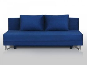 Диван Комфорт Лайт без подлокотников 2 подушки синий в Ишиме - ishim.mebel-tymen.ru | фото