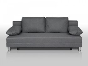 Диван Комфорт без подлокотников 4 подушки графит в Ишиме - ishim.mebel-tymen.ru | фото