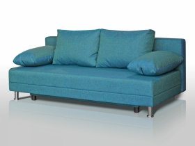 Диван Комфорт без подлокотников 4 подушки азур в Ишиме - ishim.mebel-tymen.ru | фото