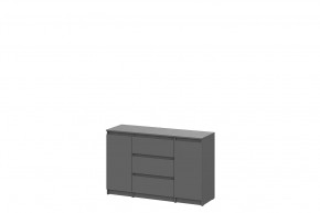 Комод 3 ящика двухстворчатый графит серый Денвер в Ишиме - ishim.mebel-tymen.ru | фото