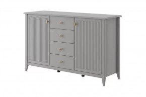 Комод 4 ящика + 2 двери Никеа Серый шифер/Лак Антрацит в Ишиме - ishim.mebel-tymen.ru | фото