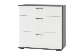 Комод ДАЛЛАС (ш900*г440*в900мм), ЛДСП Графит / Белый в Ишиме - ishim.mebel-tymen.ru | фото