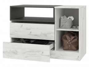 Комод Кент-1 Секция-5 Дуб Крафт Белый/Антрацит в Ишиме - ishim.mebel-tymen.ru | фото