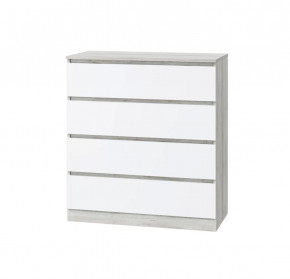 Комод Лори, 4 ящика, дуб серый/белый в Ишиме - ishim.mebel-tymen.ru | фото