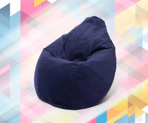 Кресло-мешок Груша средняя, велюр, цвет Кобальт в Ишиме - ishim.mebel-tymen.ru | фото