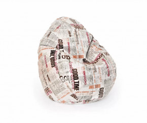 Кресло-мешок СТАДИ, велюр, Принт Газета в Ишиме - ishim.mebel-tymen.ru | фото