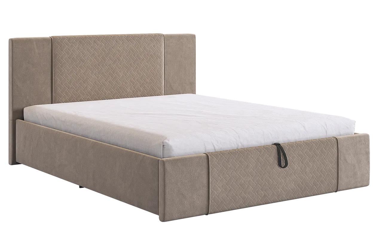 Кровать с подъемным механизмом Хлоя 160х200 см латте (велюр) в Ишиме - ishim.mebel-tymen.ru | фото