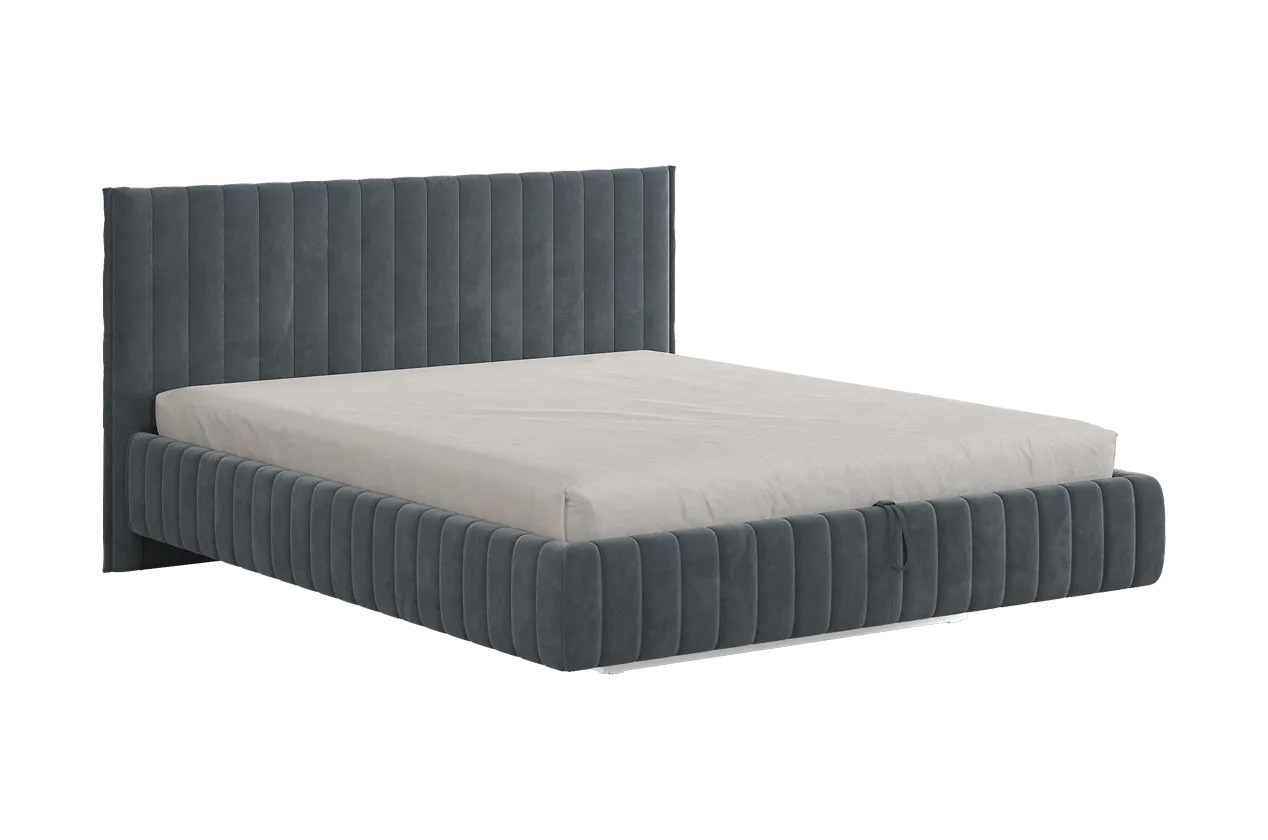 Кровать с подъемным механизмом Твикс 180х200 см графит (велюр) в Ишиме - ishim.mebel-tymen.ru | фото