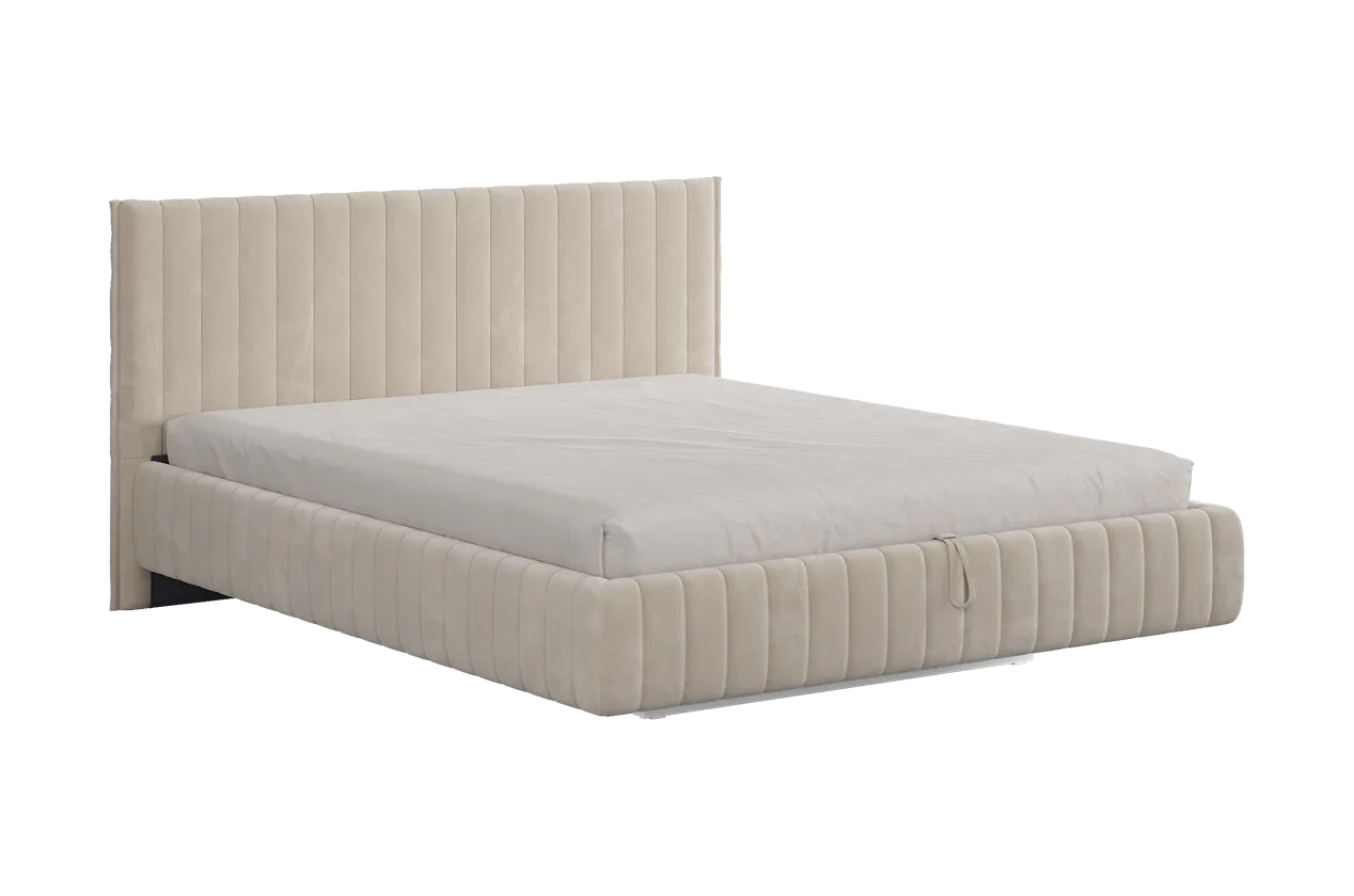 Кровать с подъемным механизмом Твикс 180х200 см крем (велюр) в Ишиме - ishim.mebel-tymen.ru | фото