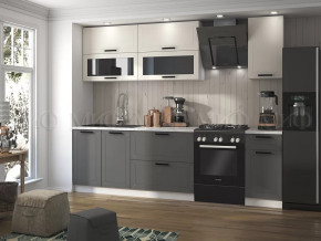 Кухня Монако 2,0м Компоновка №2 (Белый снег Софт/софт графит (Кастилло)) в Ишиме - ishim.mebel-tymen.ru | фото