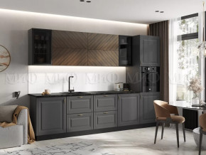 Кухня Престиж 3,0м Компоновка №1 (Графит/Графит софт/Прайм орех) в Ишиме - ishim.mebel-tymen.ru | фото