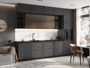 Кухня Престиж 3,0м Компоновка №2 (Графит/Графит софт/Прайм орех) в Ишиме - ishim.mebel-tymen.ru | фото
