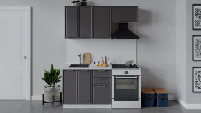 Кухонный гарнитур «Белладжио» длиной 160 см Белый, Софт графит в Ишиме - ishim.mebel-tymen.ru | фото