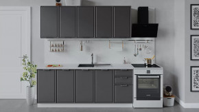 Кухонный гарнитур «Белладжио» длиной 200 см Белый, Софт графит в Ишиме - ishim.mebel-tymen.ru | фото