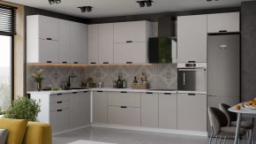 Кухонный гарнитур «Гренада» №18 Белый, Холст мокко в Ишиме - ishim.mebel-tymen.ru | фото