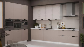 Кухонный гарнитур «Гренада» №23 Белый, Холст латте, Холст мокко в Ишиме - ishim.mebel-tymen.ru | фото