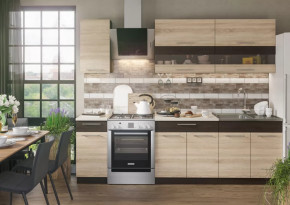 Кухонный гарнитур Маша 2,0 м венге/дуб сонома в Ишиме - ishim.mebel-tymen.ru | фото