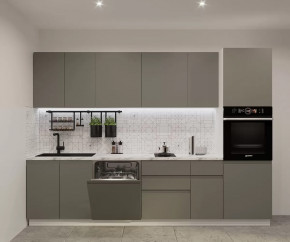 Кухонный прямой гарнитур арт.12, 3000 мм, Лайн/Обсидиан в Ишиме - ishim.mebel-tymen.ru | фото