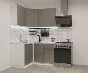 Кухонный угловой гарнитур арт.2, 1200x1400 мм, Лайн/Обсидиан в Ишиме - ishim.mebel-tymen.ru | фото