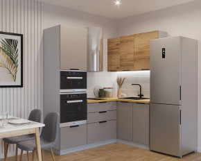 Кухонный угловой гарнитур арт.8, 2000x1400 мм, Обсидиан/Рустик натур в Ишиме - ishim.mebel-tymen.ru | фото