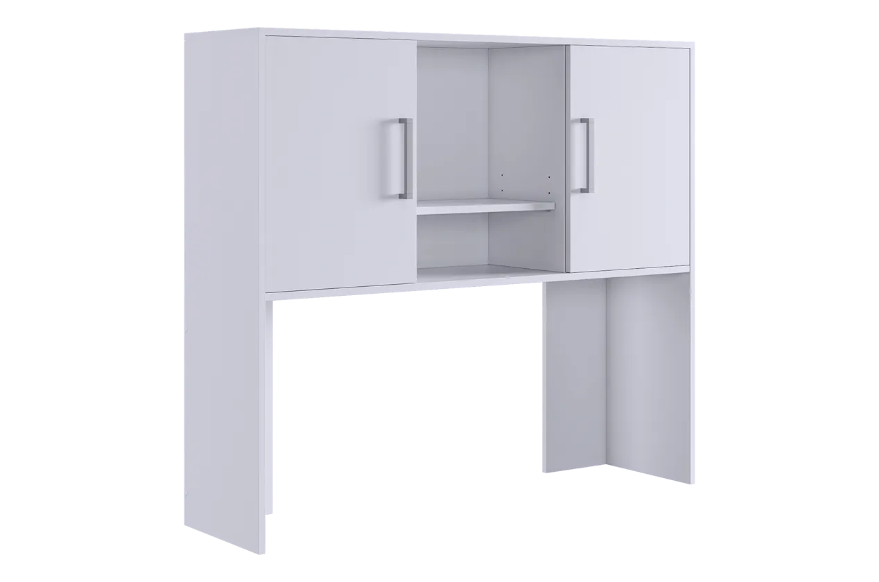 Надстройка стола компьютерного 1200 Лайт-2 белый/белый в Ишиме - ishim.mebel-tymen.ru | фото