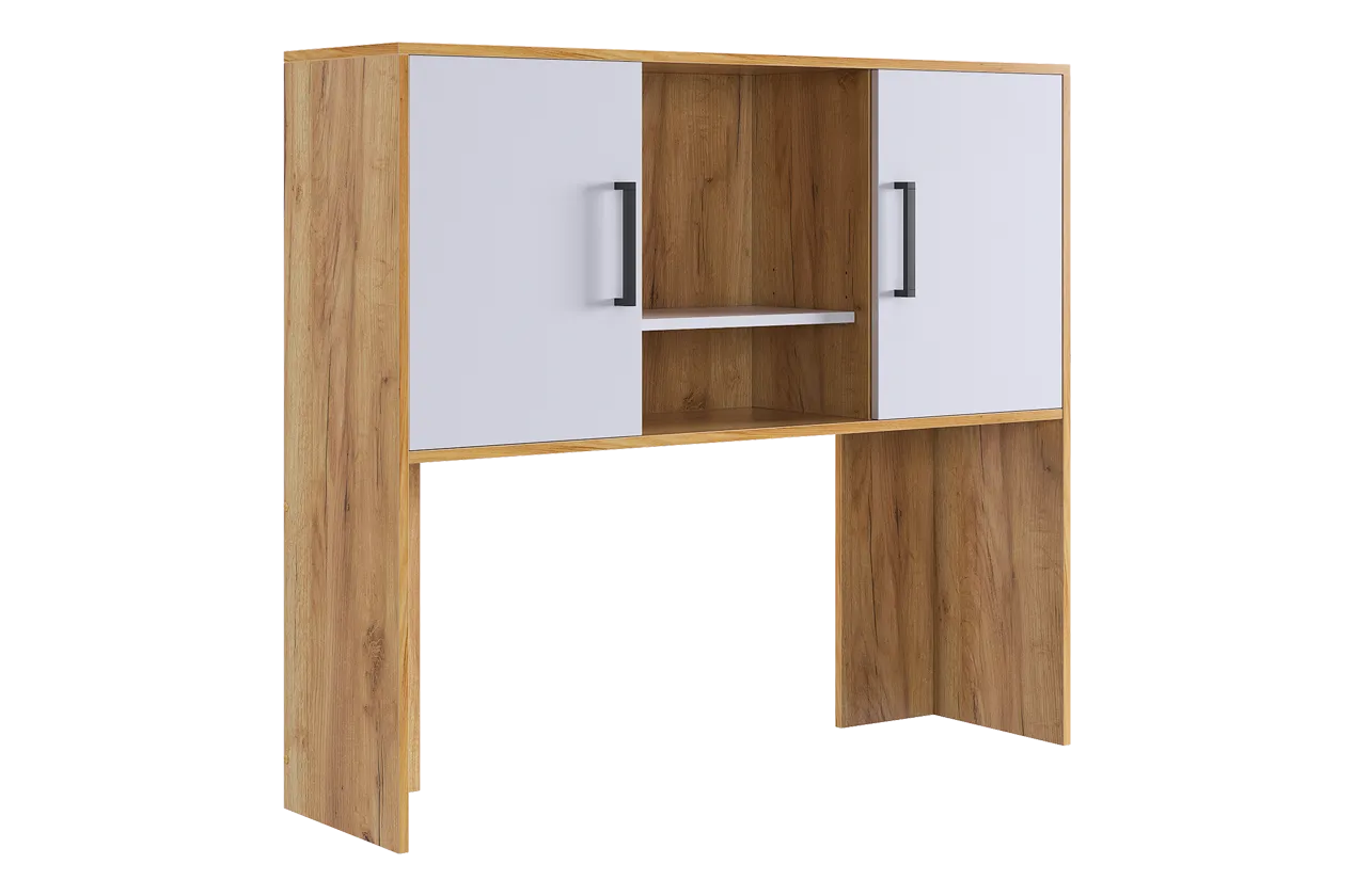 Надстройка стола компьютерного 1200 Лайт-2 дуб крафт золотой/белый в Ишиме - ishim.mebel-tymen.ru | фото