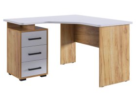 Стол компьютерный 1200 угловой Лайт-2 дуб крафт золотой/белый в Ишиме - ishim.mebel-tymen.ru | фото