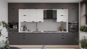 Модульная кухня «Гренада» Белый, Холст Белый, Холст Вулкан в Ишиме - ishim.mebel-tymen.ru | фото