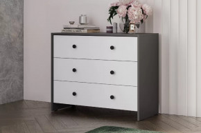 Модульная система "Дольче" Комод 3 ящика Графит / белый в Ишиме - ishim.mebel-tymen.ru | фото
