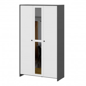 Модульная система "Дольче" Шкаф трехстворчатый Графит / белый в Ишиме - ishim.mebel-tymen.ru | фото