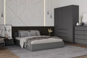 МОРИ КРМ1600.1/1 Кровать (сп/м 1600*2000мм), ЛДСП графит (МП/2) НАСТИЛЫ в Ишиме - ishim.mebel-tymen.ru | фото