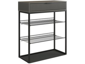 Обувница Вельвет графит/графит матовый/черный муар в Ишиме - ishim.mebel-tymen.ru | фото