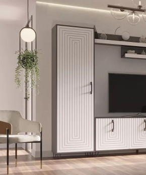 Пенал Квадро М-2 серый графит/софт вайт в Ишиме - ishim.mebel-tymen.ru | фото