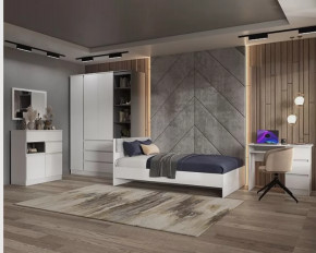 Подростковая Мэнкс №1 Белый/серый графит в Ишиме - ishim.mebel-tymen.ru | фото